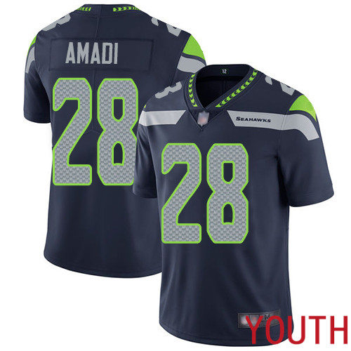 Seattle Seahawks Limited Navy Blue Youth Ugo Amadi Home Jersey NFL Football #28 Vapor Untouchable